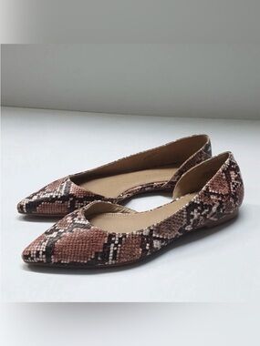 ASOS Sunday bazar Snakeskin Print Pointed Toe D’orsay Flats Shoes